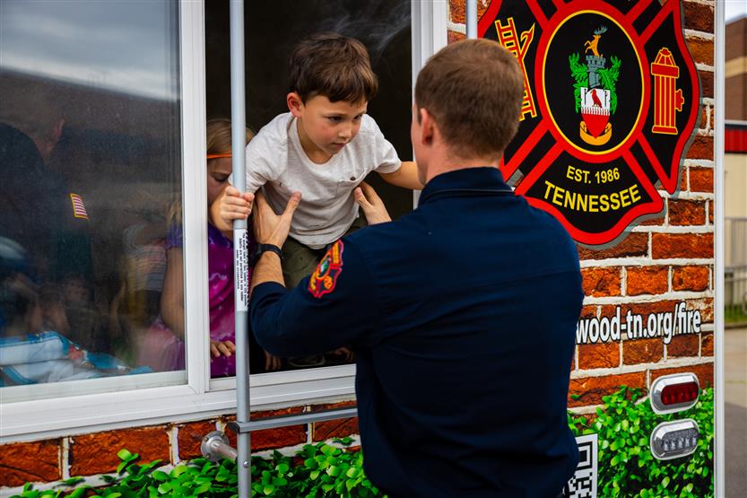 Thompson's Station Elementary students practice fire safety